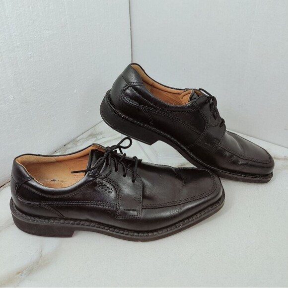 Ecco Men\'s Seattle Apron Tie Black Leather Oxford Dress Shoes, Sz 11 main image 4
